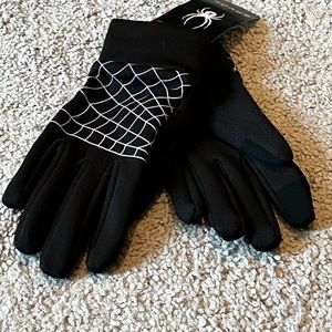 Spyder Womens Gloves light weight black white new